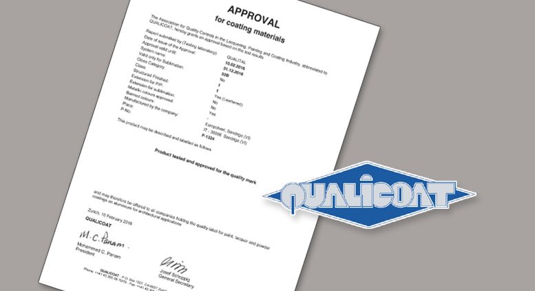 Nuova serie di vernici omologate Qualicoat.